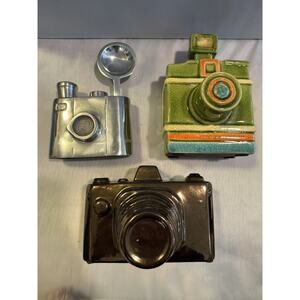 Ceramic + Metal Camera Photography Decor Pieces Vintage And New